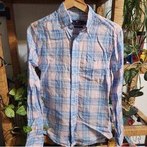 Vineyard Vines Pastel Plaid Button Up Classic Fit Tucker Shirt Youth XS